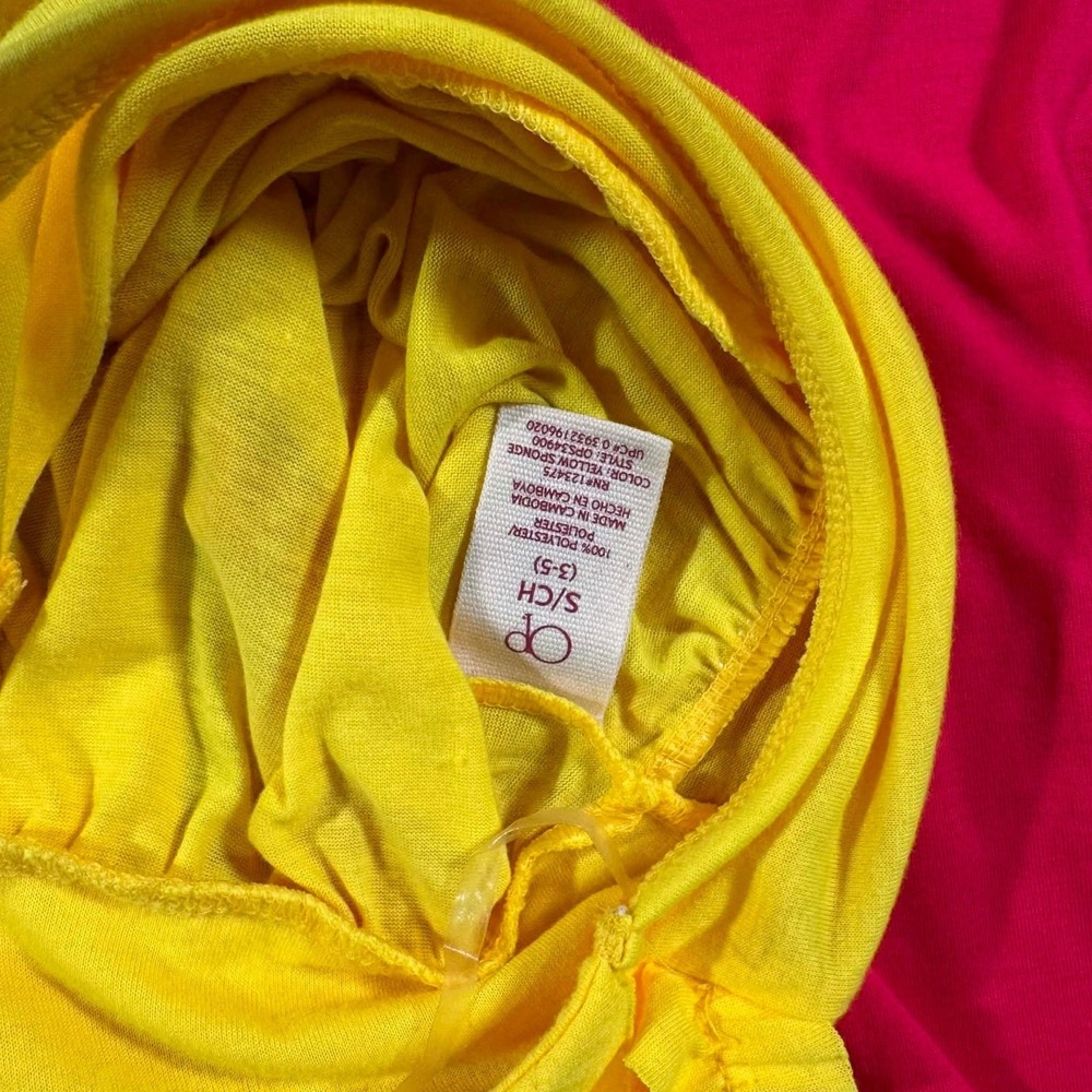 OP Ocean Pacific Ruffle Strapless Coverup Lot 2 Pink Yellow Small Beach New Neon - Picture 4 of 4
